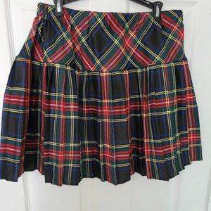 Plaid pleated skater skirt NWT